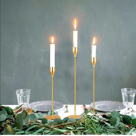 CELAINER Set of 3 candle holders for conical candles - Picture 2 of 7